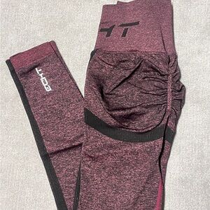 ECHT Maroon and Black Leggings